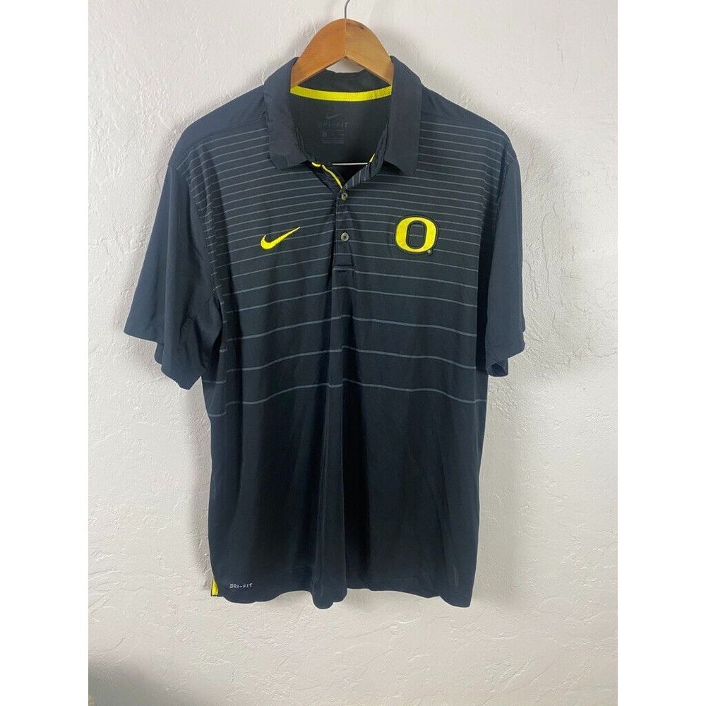 Nike Black Polo with Yellow Oregon 'O' and Swoosh